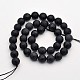 Faceted Round Natural Black Stone Beads Strands G-E302-066-10mm-2