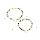 Гальваническое стекло нейлоновая нить плетеные браслеты из бусин для мамы и дочки BJEW-JB06359-05-1