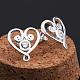 Gorgeous Sweet Heart Design Brass Cubic Zirconia Stud Earrings EJEW-BB08803-S-4