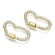 Brass Micro Pave Cubic Zirconia Screw Carabiner Lock Charms ZIRC-N039-015A-NF-1