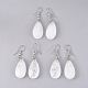 Natural Quartz Crystal Dangle Earrings EJEW-P150-A04-1