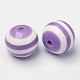 Abalorios de la bola de resina de rayas gruesas bubblegum RESI-I026-01-1