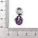 Подвеска в виде когтя дракона из хирургической нержавеющей стали 316 и круглого натурального аметиста STAS-Z165-01AS-03-3