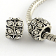 Antique Silver Plated Alloy Rhinestone Large Hole European Beads MPDL-R041-02A-1