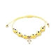 Braccialetti di perline intrecciati con piccoli ciondoli a croce in ottone per donna BJEW-JB08743-2
