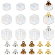 PandaHall 12 Set Cube Glass Bottle Vial Charm DIY-PH0008-45-1