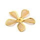 真鍮製ビーズキャップ  鉄のパーツと  エッチングされた金属装飾  花  ゴールドカラー  30x31x2.5mm  穴：1.5mm KKC-A001-06G-2
