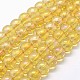 Electroplated Syntheti Citrine Beads Strands G-K285-12-8mm-1