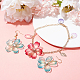 PandaHall 100pcs 5 Color Floral Petal Pendant Charms Transparent Two-Color Petal Lampwork Pendants for DIY Jewelry Making Earring Bracelet Necklace LAMP-PH0002-14-6