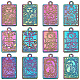 CHGCRAFT 12Pcs 6 Style Tarot Card Charms Rack Plating Rainbow Color Tarot Charms Bulk Rectangle Alloy Charm Pendants for Personalized Jewelry Making FIND-CA0004-52-1