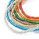 Ensemble de bracelets de cheville en perles de verre bling AJEW-AN00461-5