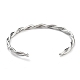 304 bracelets manchette en corde torsadée en acier inoxydable pour femme BJEW-P296-01P-3