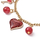 Bracelet à breloques en alliage d'émail et de résine pour la Saint-Valentin BJEW-JB09565-01-3