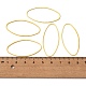 アクセサリーのリンクリング  真鍮  楕円  黄金色にプレーティング  約20 mm幅  長さ40mm  厚さ1mm X-EC021-G-4