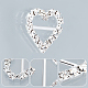 Pandahall elite 16pcs 4 estilo corazón y estrella y bowknot y cuadrado brillante cinta de invitación de boda hebillas RB-PH0001-16-5