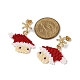 Серьги-гвоздики из латуни с изображением Санта-Клауса EJEW-MZ00498-4