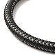Bracelet cordon rond tressé en cuir microfibre avec 304 fermoir en acier inoxydable pour homme femme BJEW-C021-27P-3