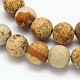 Frosted Round Natural Picture Jasper Beads Strands G-N0166-46-8mm-2