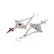 Schamottstein-Emaille-Fledermaus mit Halskette mit Kreuzanhänger und Ohrhängern SJEW-G081-03AS-6