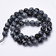 Naturschneeflocke Obsidian Perlen Stränge X-G-S281-17-6mm-2