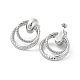 304 boucles d'oreilles pendantes double anneau en acier inoxydable EJEW-D095-18P-2