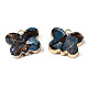 Butterfly Assembled Natural Bronzite and Natural & Synthetic Gemstone Pendants G-N330-55-3