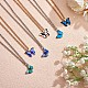 6Pcs Butterfly Pendant Necklaces for Women JN1065A-5