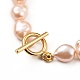 Pulseras de perlas keshi con perlas barrocas naturales BJEW-JB05326-03-3