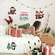 Fingerinspire 4 pcs pochoir de peinture de pingouin de Noël 30x30 cm modèle de dessin de joyeux Noël réutilisable pochoir d'arbre de Noël en plastique pochoir creux pour peindre sur des meubles muraux décoration de la maison DIY-WH0394-0059-7