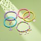 5 pièces 5 style couleur bonbon acrylique rond perlé bracelets extensibles ensemble BJEW-JB08675-2