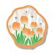 印刷されたアクリルパーツ  花のチャーム  オレンジ  34.5x31.5x2.5mm  穴：1.5mm OACR-B015-09-1
