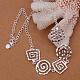 Популярный серебряный латунь спиралей нагрудник ожерелья для женщин NJEW-BB12767-3