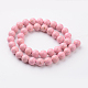 Dyed Natural Fossil Beads Strands G-E328-10mm-03-3