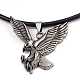 Eagle Leather Pendant Necklaces for Men NJEW-P127-057B-1