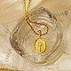 女性のためのステンレス鋼のペンダントネックレス  ひまわりの楕円形  18KGP本金メッキ  15.75インチ（40cm） ZR3871-1-2