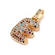 Латунные микро проложить кубического циркония подвески KK-C076-29E-G02-2