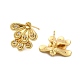Фурнитура для сережек-гвоздиков из листовой латуни с микропаве из прозрачного кубического циркония KK-D102-04G-2