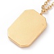 Ion Plating(IP) 304 Stainless Steel Rectangle with Hand Pendant Necklace for Women NJEW-E014-07G-4