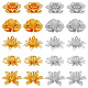 スーパーファインディング 60 個 10 スタイルフラワービーズキャップゴールデンシルバー真鍮蓮の花エンドキャップマルチ花びらラウンドフィリグリースペーサービーズキャップ穴 0.7~1 ミリメートル KK-FH0006-47-1