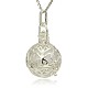 Silver Color Plated Brass Hollow Round Cage Pendants KK-J240-07S-2