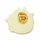猫と花のエナメルピン  バックパックの服のための黄金の合金のブローチ  カラフル  29x30x1.5mm JEWB-B005-02-2