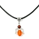 Alliage en forme d'ange avec colliers à pendentif en verre NJEW-JN04560-02-1