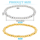 Benecreat 4 pièces 2 couleurs 201 bracelets extensibles en perles rondes en acier inoxydable pour hommes femmes BJEW-BC0001-15A-2