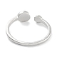 Componenti per anelli con polsino aperto in ottone placcato a cremagliera&nbsp;KK-Z071-33P-3