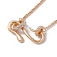Ожерелье с кулоном в виде змеи из кристаллов и страз с цепочками из сплава для женщин NJEW-I118-02KCG-1