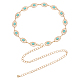 Synthetic Turquoise Oval Link Chain Waist Belts AJEW-WH0314-128G-1