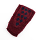 （秋の美的大セール）  かぎ針編みヘアバンド  ポルカはヘアアクセサリードット  プラスチックボタンで  暗赤色  140x130x4mm OHAR-R171-05-1