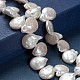 Hebras de perlas keshi de perlas barrocas naturales PEAR-S010-33-3
