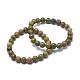 Bracelets extensibles de perles naturelles unakite BJEW-K212-C-006-1