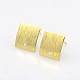 Square Brass Tags Stud Earring Findings KK-N0056-01G-1
